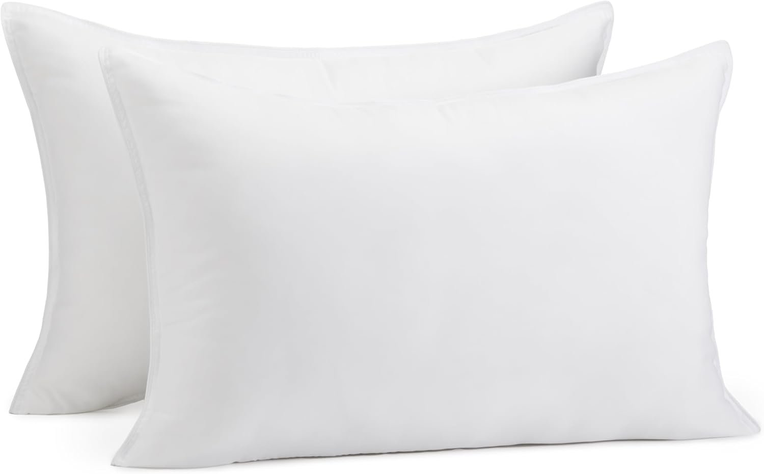 Amazon Basics Down Alternative Pillows, Soft Density for Stomach and Back Sleepers, Queen – Pack of 2, White, 30 in L x 20 in W