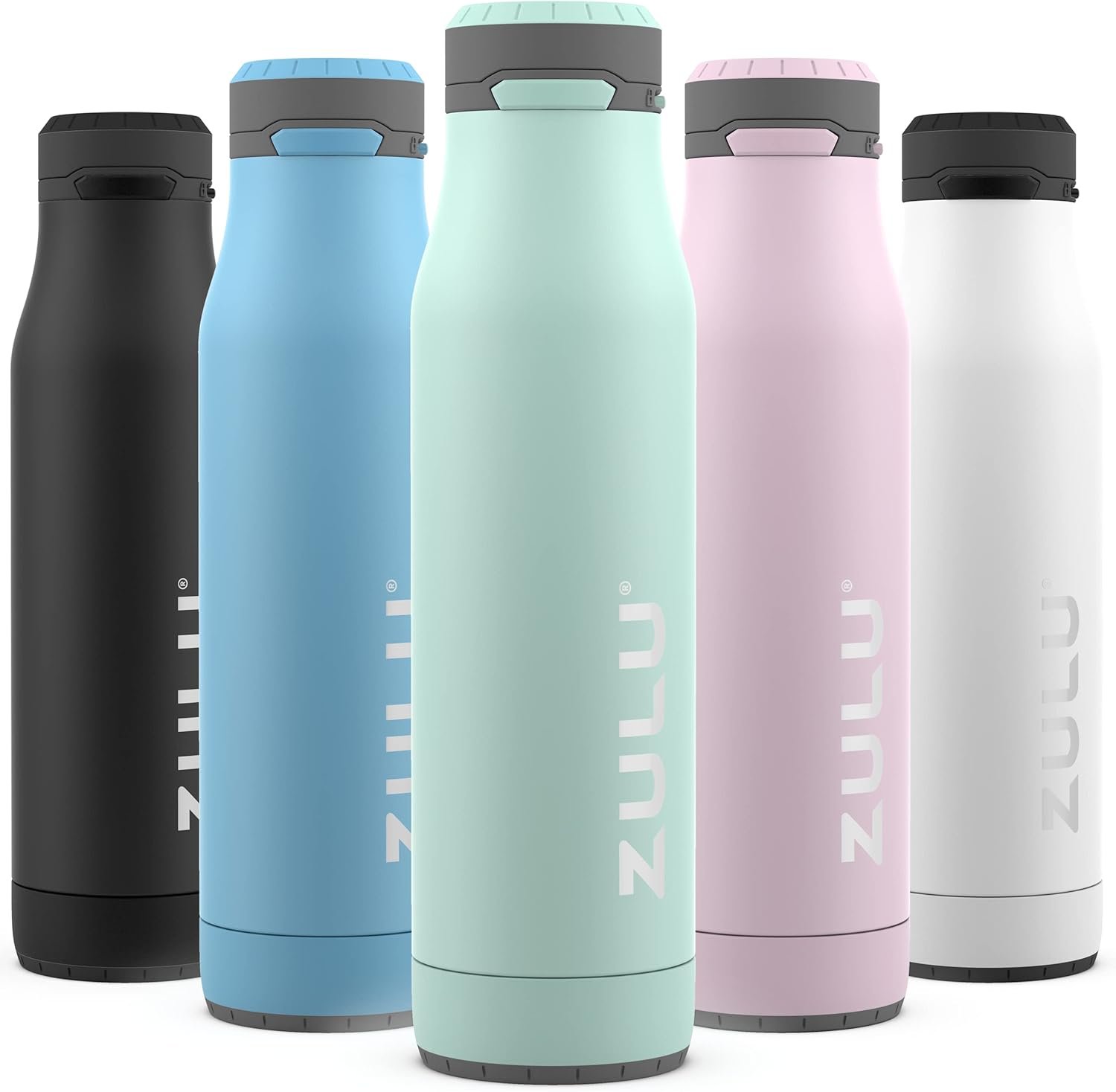 ZULU Ace Vacuum Insulated Stainless Steel Water Bottle with Chug Spout, Leak-Proof Locking Lid and Removable Base for School, Backpack, Sports, Gym, Travel