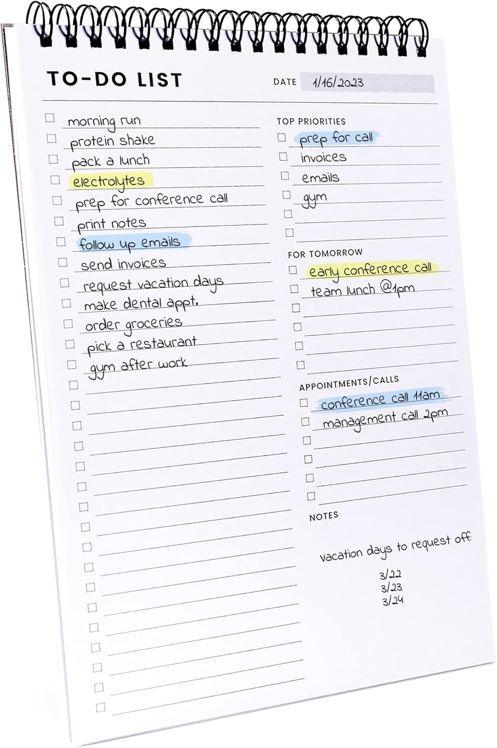 Of a Happy Kind To Do List Notepad: With Multiple Functional Sections – 6.5 x 9.8 60 Sheets – Spiral Daily Planner Notebook – Task CheckList Organizer Agenda Pad for Work – Note and Todo Organization