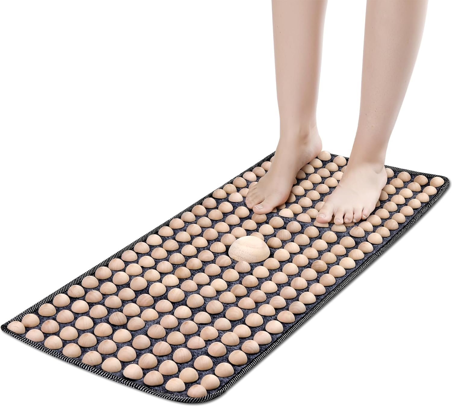 1 Pcs Wood Foot Acupressure Mat – Ergonomic Foot Massager Mat for Feet Relax, Wood Massage Tool -Foldable Pressure Point Pad for Long Sitting Elderly Students and Office Workers