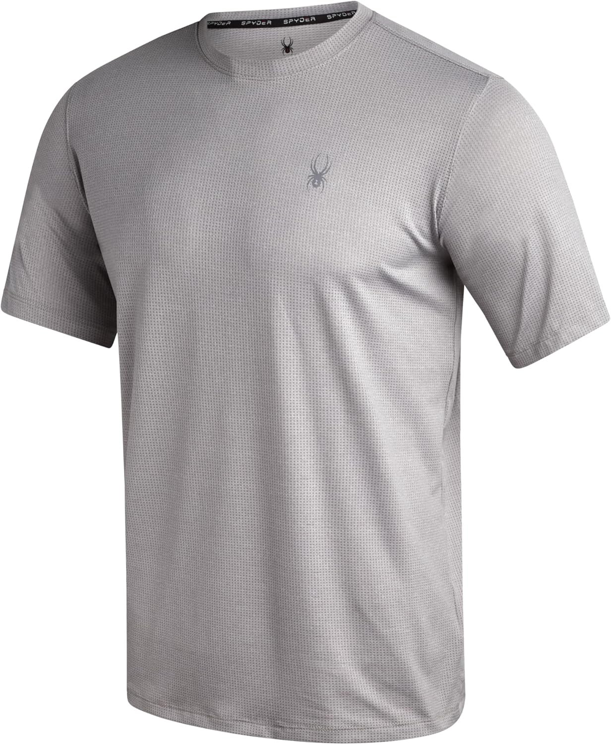 Spyder Mens Athletic Shirts – Moisture Wicking Short Sleeve Crewneck Workout Shirts for Men – Relaxed Fit Mens Shirts for Gym