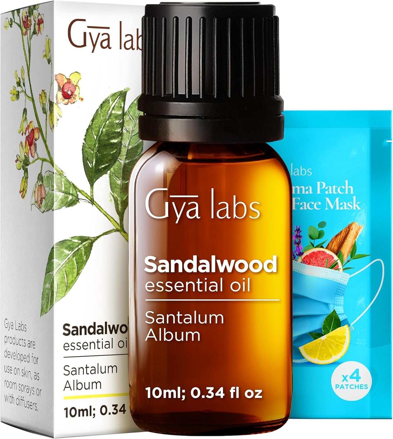 Gya Labs Sandalwood Essential Oil – 0.34 Fl Oz – for Hair, Skin, Diffuser, Aromatherapy & DIY Candle Making Scent