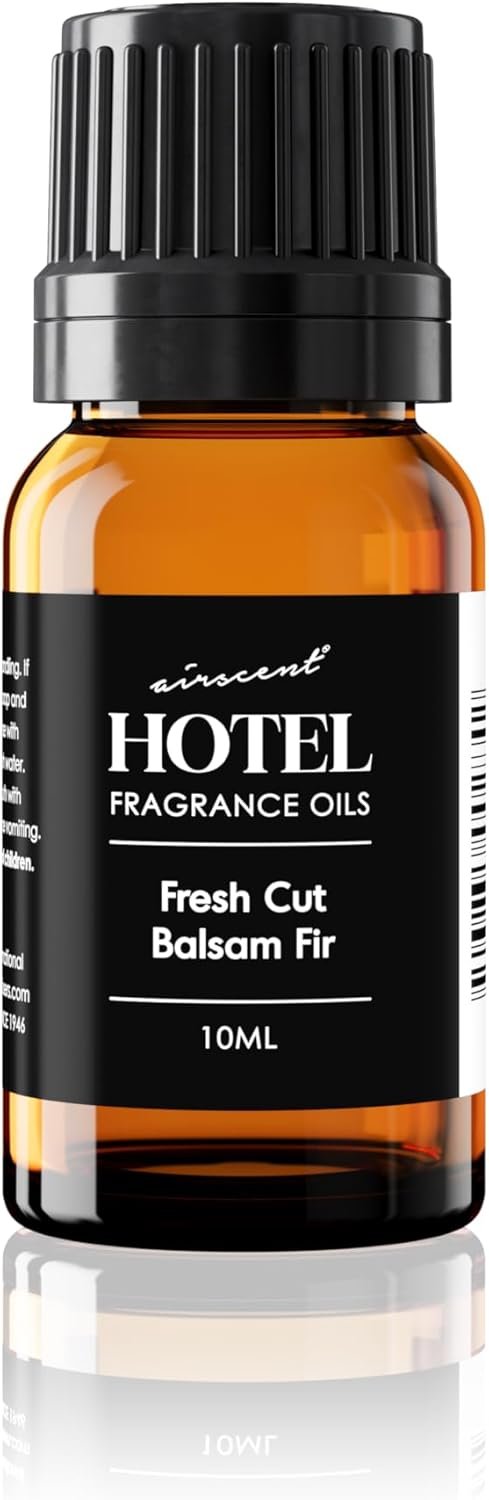 AirScent Fresh Cut Balsam Fir Diffuser Oil – Premium Balsam Fir Fragrance Oil for Ultrasonic and Waterless Diffusers and Crafting- 10 mL, .34 fl oz Glass Dropper Bottle – Christmas Tree Scents