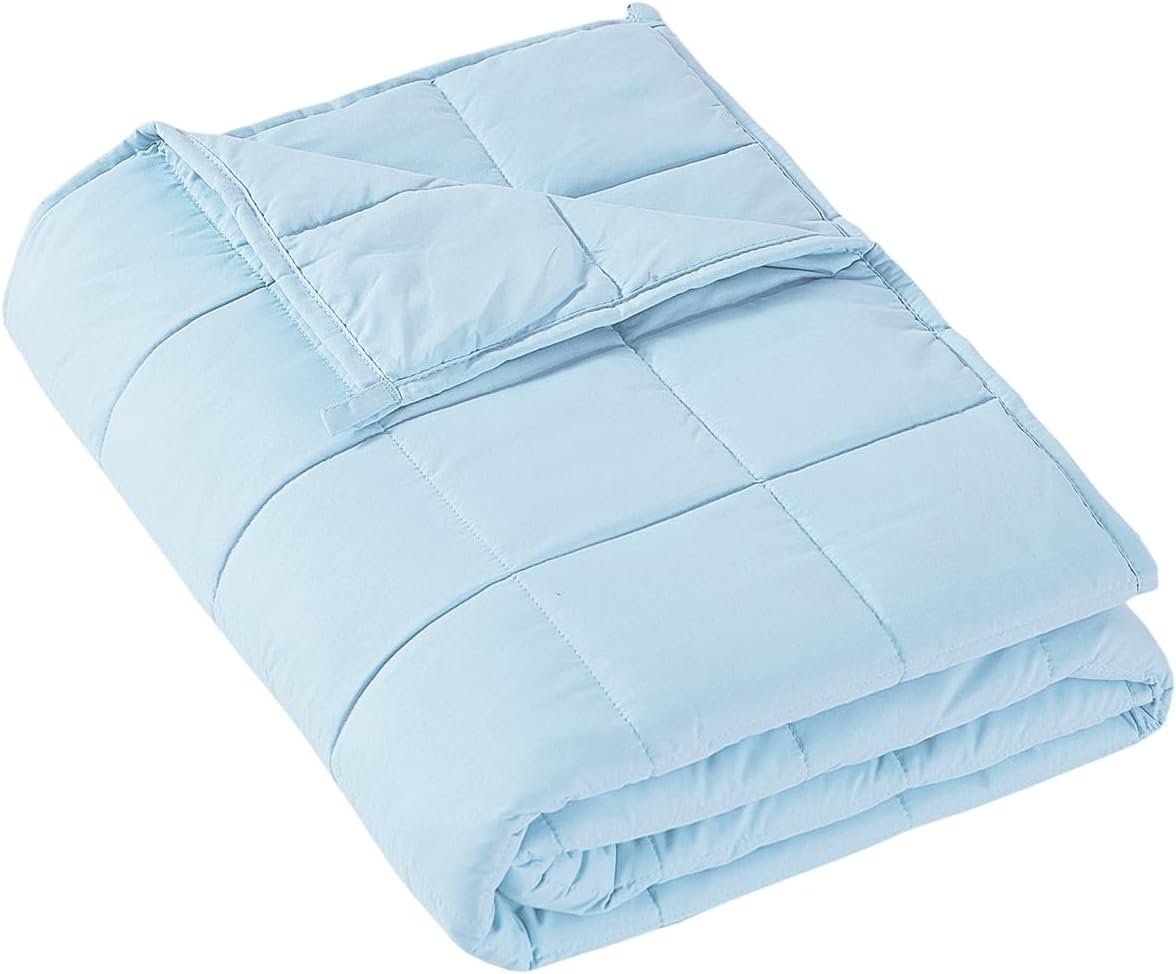 MOTRIP Weighted Blanket for Adults Queen Size 20 lbs, Cooling Blanket for Hot Sleepers, Machine Washable Soft Bed Blanket with Premium Glass Beads, 60”x80” 20 Pounds Blue