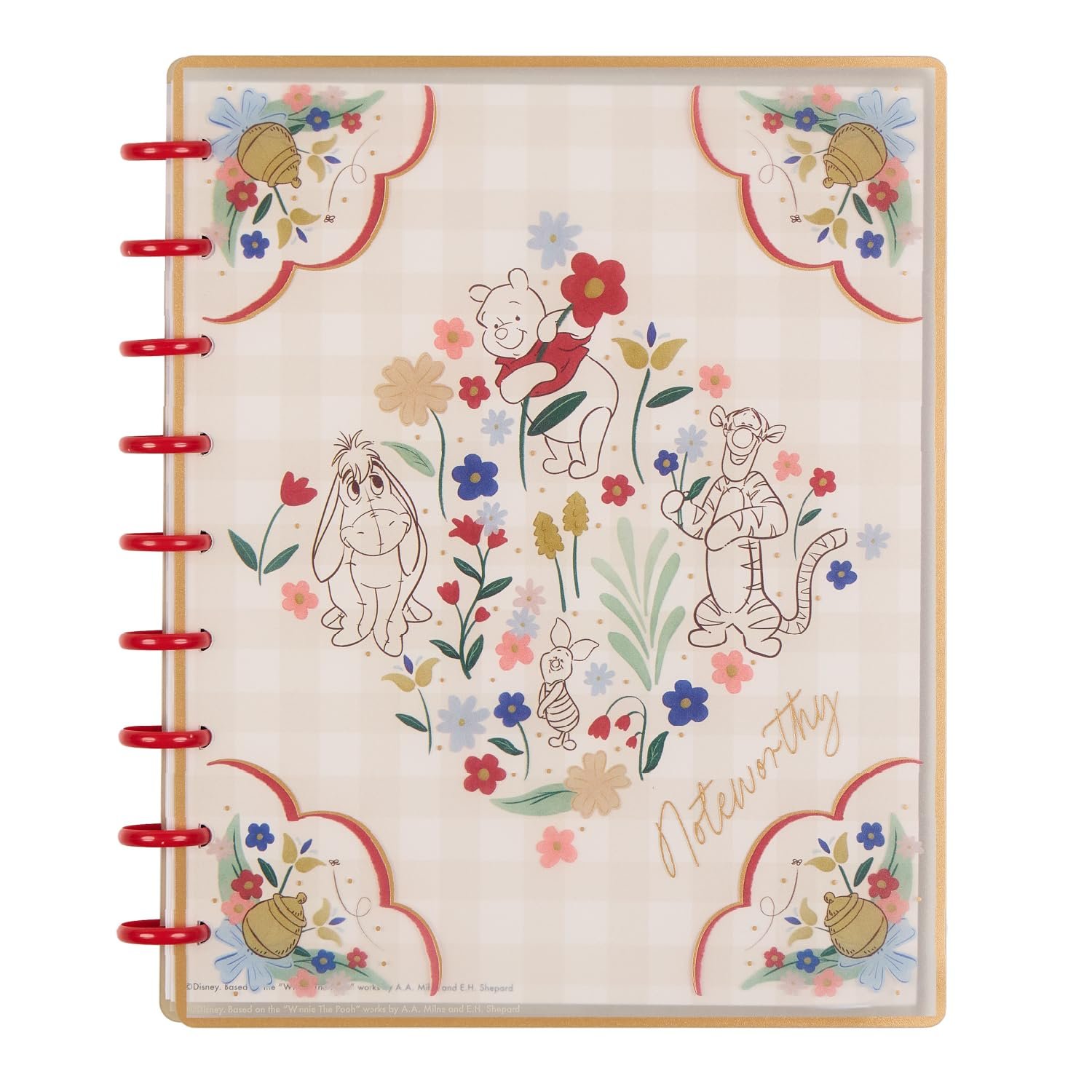 Happy Planner Disney Winnie-the-Pooh Notebook for Office, School or Journaling, Disc-Bound Notebook, Classic Size, 7″ x 9.25″, 60 Dot-Lined Pages, Hunny Fields