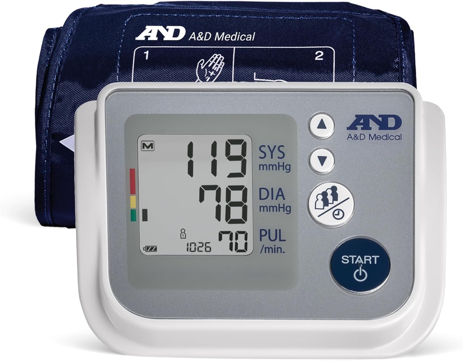 A&D Medical Blood Pressure Monitor for Home Use, UA-767F, Wide-Range Cuff (8.6-16.5″/22-42cm), 4 User, Easy to Use, Body Movement & Cuff Fit Detection Error, Batteries, Carrying Case