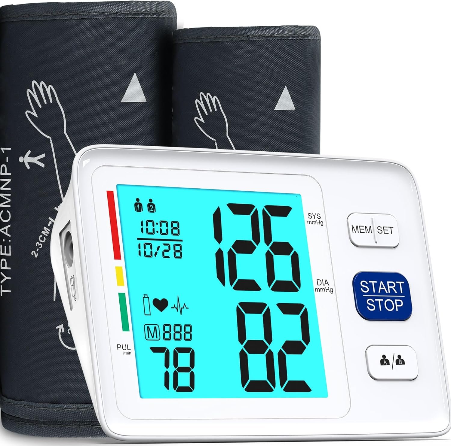 Blood Pressure Monitor for Home Use Extra Large Cuff Automatic Digital Blood Pressure Machine 9-17”&13-21”Adjustable Blood Pressure Cuff- Backlit Display 2×500 Memories 4AAA Batteries Carrying Case1