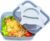 Bento Box 25.5oz 3 Cups Leakproof Salad and Meal Prep Container Twistlock Lid Reusable BPA-Free Portable Microwave and Dishwasher Safe for Work Lunch Blue